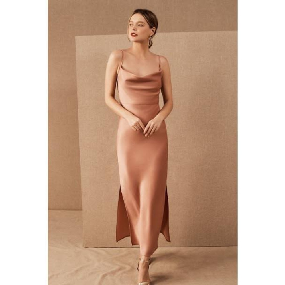 BHLDN Cali Charmeuse Satin Dress Sedona Sunset Unaltered Size 2